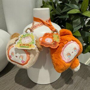 Lot of 2 Lucky Emma Rua Rua Zoo Pendants (Fox and Bear)